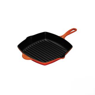Square Cast Iron Grill Pan, 26 cm, in Oven Red or Black | outlet price € 125,30